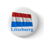 Luxembourg Waving Flag with Name in Luxembourgian buttons