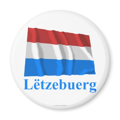 Luxembourg Waving Flag with Name in Luxembourgian Refrigerator Magnets by Vexillophile