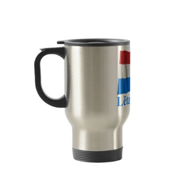 Luxembourg Waving Flag with Name in Luxembourgian Mugs by Vexillophile