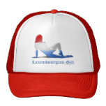 Luxembourgian Girl Silhouette Flag Trucker Hats
