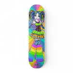 "Luxie" Rainbow Cyber Goth Faerie Skate Board