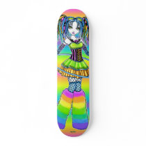 "Luxie" Rainbow Cyber Goth Faerie Skate Board
