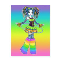 "Luxie" Rainbow Cyber Goth Hula Hoop Fae Postcard