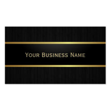 Luxury Black Metal Belt Dark Wood Business Card