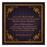 Luxury Blue and Gold Wedding Invites