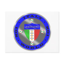 Luxury Italian Soccer world champions logo Postcards