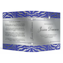Luxury Jewellery Binder Zebra Sparkle Blue Silver