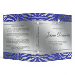 Luxury Jewellery Binder Zebra Sparkle Blue Silver