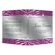Luxury Jewellery Binder Zebra Sparkle Pink Silver