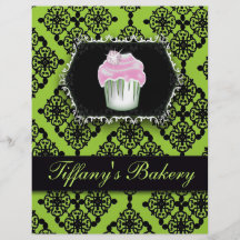 Luxury Lime Green Cupcake Bakery Flyers