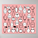 Luxury perfumes framed print - pink