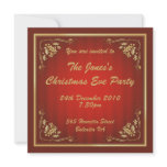 Luxury Red and Gold Christmas Party Invites invitations