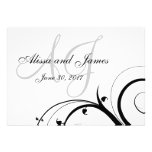 Luxury Swirl Double Monogram Wedding RSVP Personalized Invitation