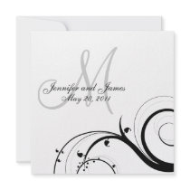 Luxury Swirl Monogram Wedding Invitation front