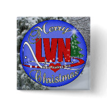 LVN CHRISTMAS MERRY LICENSED VOCATIONAL NURSE PINBACK BUTTON