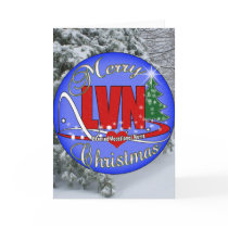LVN CHRISTMAS MERRY LICENSED VOCATIONAL NURSE GREETING CARDS