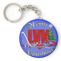 LVN CHRISTMAS MERRY LICENSED VOCATIONAL NURSE KEYCHAINS
