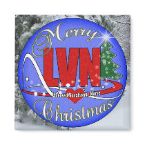 LVN CHRISTMAS MERRY LICENSED VOCATIONAL NURSE FRIDGE MAGNET