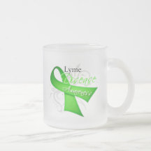 Lyme Disease Awareness Ribbon Coffee Mugs
