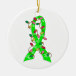 Lyme Disease Christmas Lights Ribbon Ornament