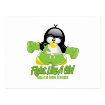 Lyme Disease Fighting Penguin Post Card