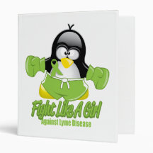 Lyme Disease Fighting Penguin Vinyl Binders
