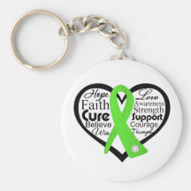 Lyme Disease Heart Ribbon Collage Key Chains