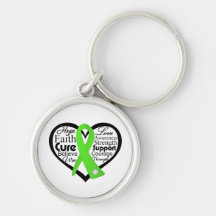 Lyme Disease Heart Ribbon Collage Key Chains