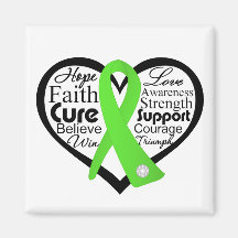 Lyme Disease Heart Ribbon Collage Magnet
