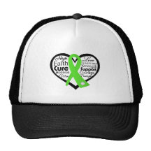 Lyme Disease Heart Ribbon Collage Trucker Hats