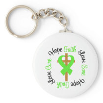 Lyme Disease Hope Faith Love Prayer Cross Keychain