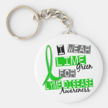Lyme Disease I Wear Lime Green For Awareness 37 Keychain