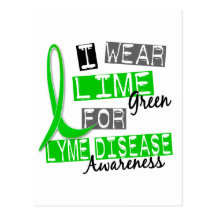 Lyme Disease I Wear Lime Green For Awareness 37 Postcards