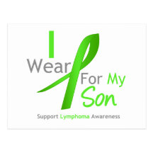 Lymphoma Awareness I Wear Lime Green For My Son Post Cards