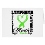 Lymphoma AWARENESS  Month Heart Ribbon Cards