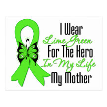 Lymphoma Cancer Ribbon My Hero My Mother Postcards