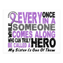 Lymphoma Hodgkin’s HERO COMES ALONG 1 Sister Postcards