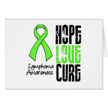 Lymphoma Hope Love Cure Ribbon Greeting Card