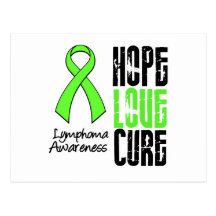 Lymphoma Hope Love Cure Ribbon Postcards