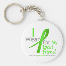 Lymphoma I Wear Lime Green For My Best Friend Keychains