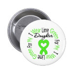 Lymphoma I Wear Lime Green Ribbon For My Daughter Pinback Button