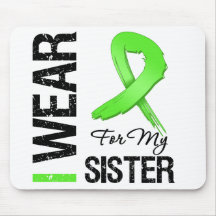 Lymphoma I Wear Lime Green Ribbon For My Sister Mouse Mat
