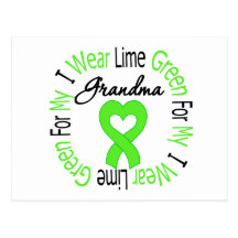 Lymphoma I Wear Lime Green Ribbon Grandmother Post Card