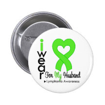 Lymphoma Lime Green Heart Support Husband Pins