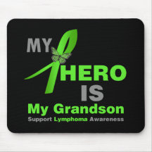 Lymphoma My Hero is My Grandson Mousepads