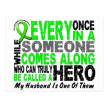 Lymphoma Non-Hodgkins HERO COMES ALONG 1 Husband Post Card