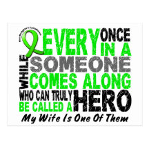 Lymphoma Non-Hodgkins HERO COMES ALONG 1 Wife Post Card