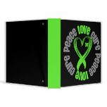 Lymphoma Peace Love Cure Ribbon Binder