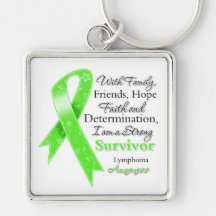 Lymphoma Support Strong Survivor Keychains