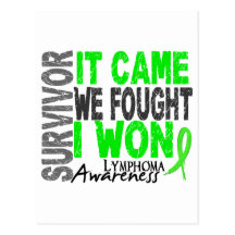 Lymphoma Survivor It Came We Fought I Won Postcard